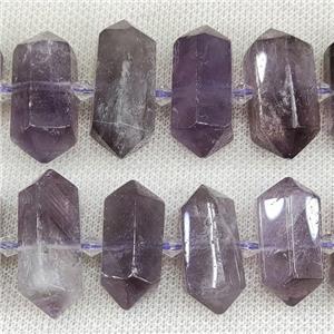 Purple Fluorite Bullet Beads, approx 12-30mm