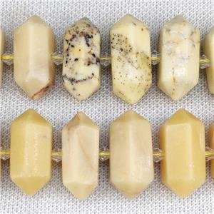 Yellow Jade Bullet Beads, approx 12-30mm