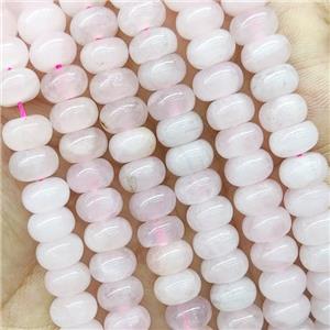 Pink Rose Quartz Rondelle Beads Smooth, approx 6x10mm