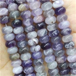 Dogtooth Amethyst Rondelle Beads Smooth, approx 4x6mm