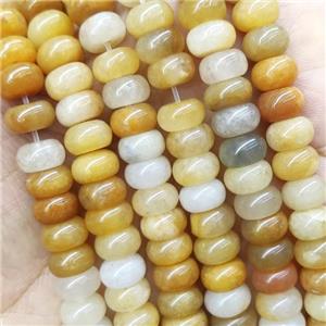 Yellow Jade Rondelle Beads, approx 5x8mm