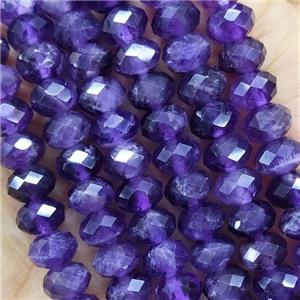 Purple Amethyst Beads Faceted Rondelle Beads AA-Grade, approx 5x8mm