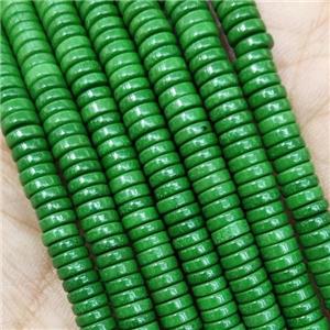 Mint Green Oxidative Agate Heishi Spacer Beads, approx 4mm
