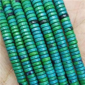 Greenblue Oxidative Agate Heishi Beads, approx 4mm