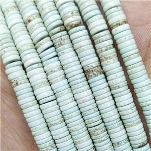 Turq Oxidative Agate Heishi Beads, approx 4mm
