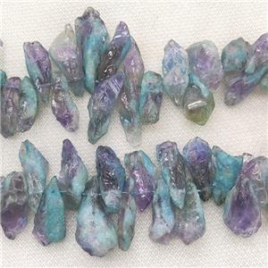 Amethyst Beads Freeform Dye Graduated Topdrilled, approx 12-30mm