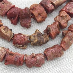 Natural Coral Beads Red Freeform, approx 10-15mm