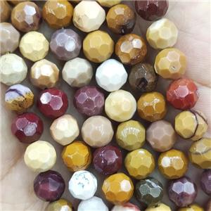 Multicolor Mookaite Beads Faceted Round, approx 8mm dia