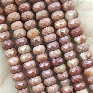 Red Cuckoo Jasper Beads Faceted Rondelle, approx 4x6mm