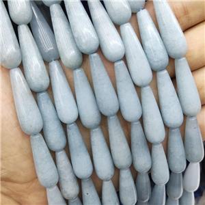 Blue Aquamarine Teardrop Beads Dye, approx 10-30mm, 13pcs per st