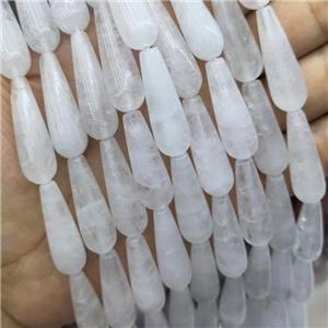 White Crystal Quartz Teardrop Beads, approx 10-30mm, 13pcs per st