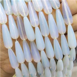 White Opalite Teardrop Beads, approx 10-30mm, 13pcs per st