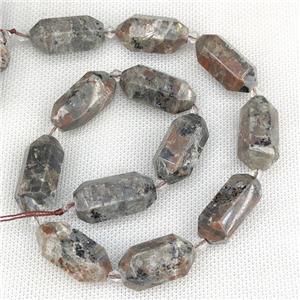 Flame Jasper Beads Yooperlite Prism, approx 13-27mm, 12pcs per st