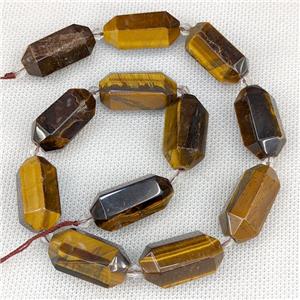 Yellow Tiger Eye Beads Prism, approx 13-27mm, 12pcs per st
