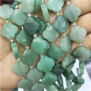 Green Aventurine Clover Beads, approx 17mm, 19pcs per st