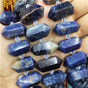 Blue Sodalite Bullet Beads, approx 12-30mm