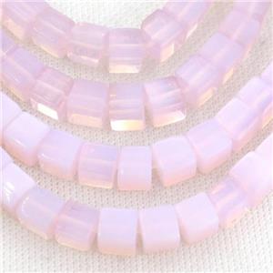 Pink Opalite Cube Beads, approx 8x8mm