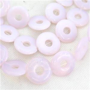 Pink Opalite Donut Beads, approx 20mm