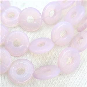Pink Opalite Donut Beads, approx 25mm