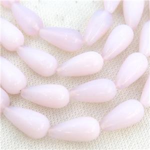 Pink Opalite Teardrop Beads, approx 10x20mm