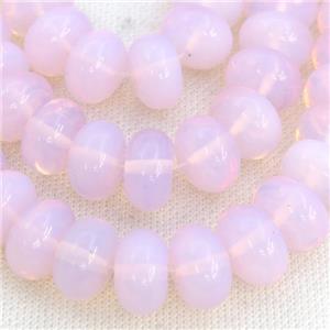 Pink Opalite Rondelle Beads Smooth, approx 9x14mm