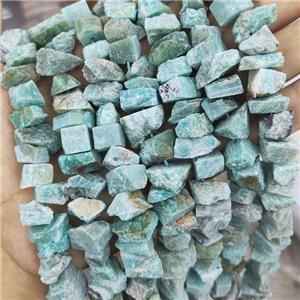 Green Amazonite Nugget Beads Freeform Rough, approx 10-18mm