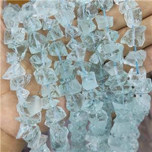 Blue Crystal Glass Beads Freeform Rough, approx 10-18mm