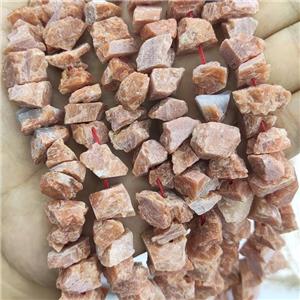Peach Sunstone Nugget Beads Freeform Rough, approx 10-18mm