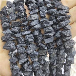 Black Tourmaline Nugget Beads Freeform Rough, approx 10-18mm