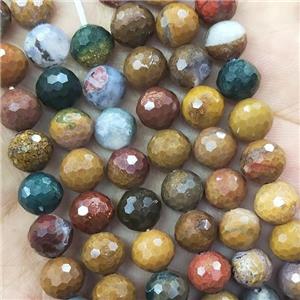 Ocean Agate Beads Multicolor Faceted Round, approx 8mm dia