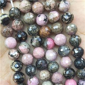 Rhodonite Round Beads Pink Faceted, approx 6mm dia
