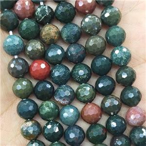 Bloodstone Beads Green Faceted Round, approx 8mm dia