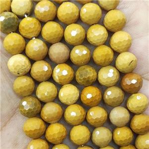 Yellow Mookaite Beads Faceted Round, approx 8mm dia