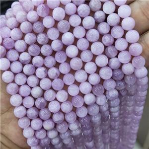 Natural Kunzite Beads Round Smooth AA-Grade, approx 7.8mm dia