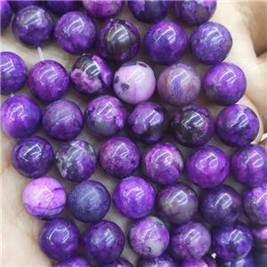 Round Sugilite Beads Dye Purple Smooth, approx 10mm dia
