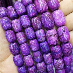 Purple Sugilite Barrel Beads Dye, approx 12x16mm