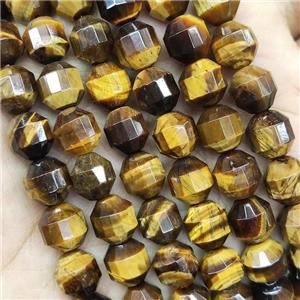 Yellow Tiger Eye Stone Prism Beads, approx 8mm