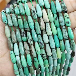 Natural Green Grass Agate Beads Faceted Teardrop, approx 6x16mm, 25pcs per st