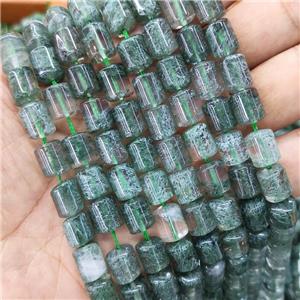 Natural Green Quartz Column Beads, approx 8x10mm