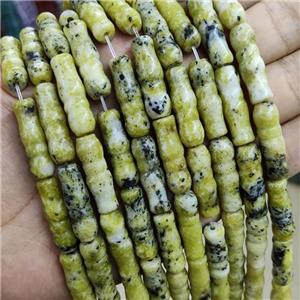 Yellow Turquoise Tube Beads, approx 7-25mm, 15pcs per st