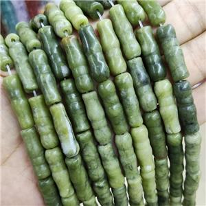 Chinese Nephrite Jade Tube Beads, approx 7-25mm, 15pcs per st