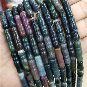 Indian Agate Tube Beads, approx 7-25mm, 15pcs per st