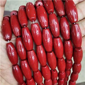 Natural Red Jasper Rice Beads, approx 7x12mm