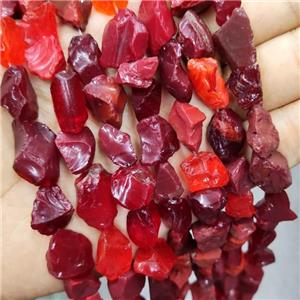 Red Crystal Glass Beads Freeform, approx 10-16mm