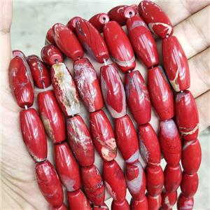 Natural Red Jasper Rice Beads B-Grade, approx 12-28mm
