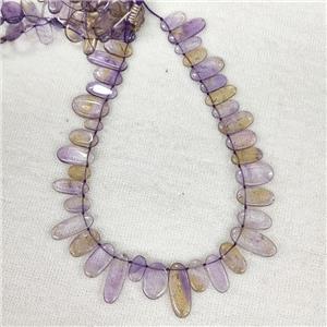 Ametrine Teardrop Beads Purple Graduated Topdrilled A-Grade, approx 10-27mm
