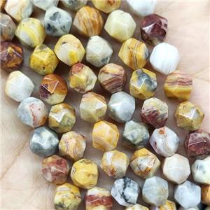 Yellow Crazy Agate Beads Starcut Round, approx 5-6mm