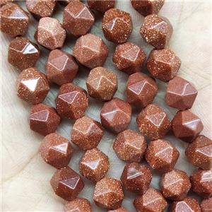 Gold Sandstone Beads Cut Round, approx 7-8mm