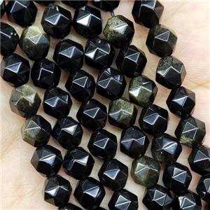 Gold Obsidian Beads Cut Round, approx 5-6mm