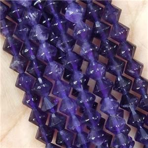 Purple Amethyst Bicone Beads, approx 6mm
